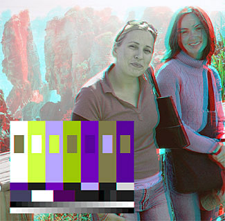 (ACB) 3-D image with a contrast balanced (ACB) color chart.