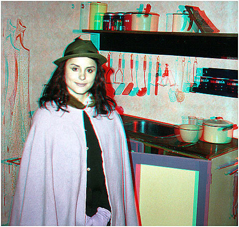 Rebecca Trelease as Anne Frank. 3-D Photography by Marc Dawson.