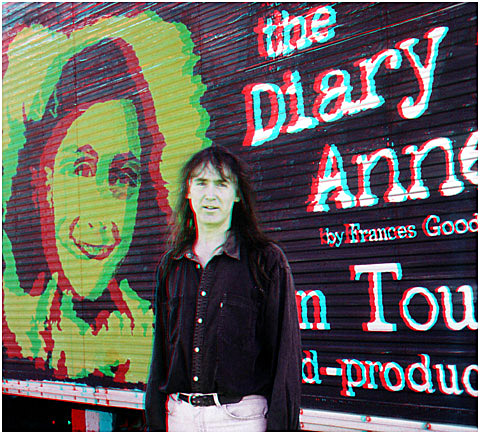 Marc with Annie the tour truck. 3-D Photography by Louise Dobbs