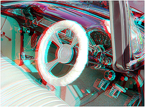 Bel air '57 Chev' interior. 3-D Photography by Marc Dawson.