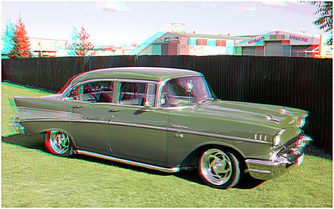 57 Chev outside. 3-D Photography by Marc Dawson.