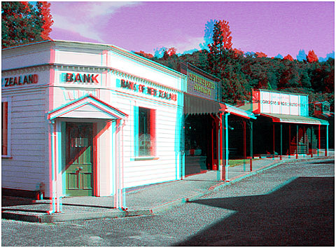 The BNZ in Shanty Town. 3-D Photography by Marc Dawson.