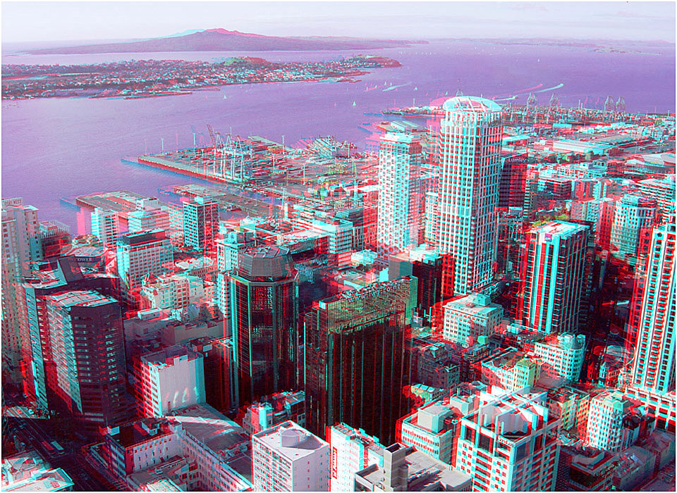 Auckland City Harbour. Digital 3-D Photography by Marc Dawson.