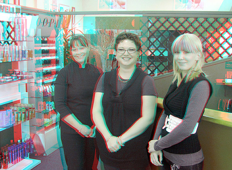 Hair Affair Putaruru. Brenda Lorna and Racheal. 3-D Photography by Mathew Grocott.